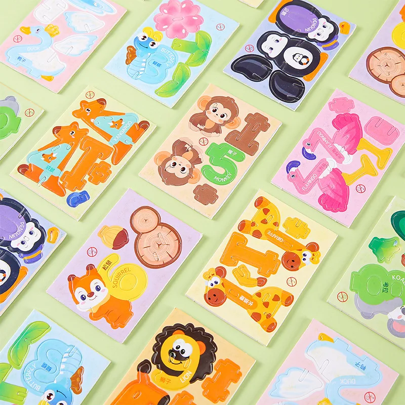 Set of 20 Colorful 3D Cartoon Animal Foam Puzzle Toys for Kids – Educational and Fun Gift for Birthdays, Party Favors, and Classroom Rewards