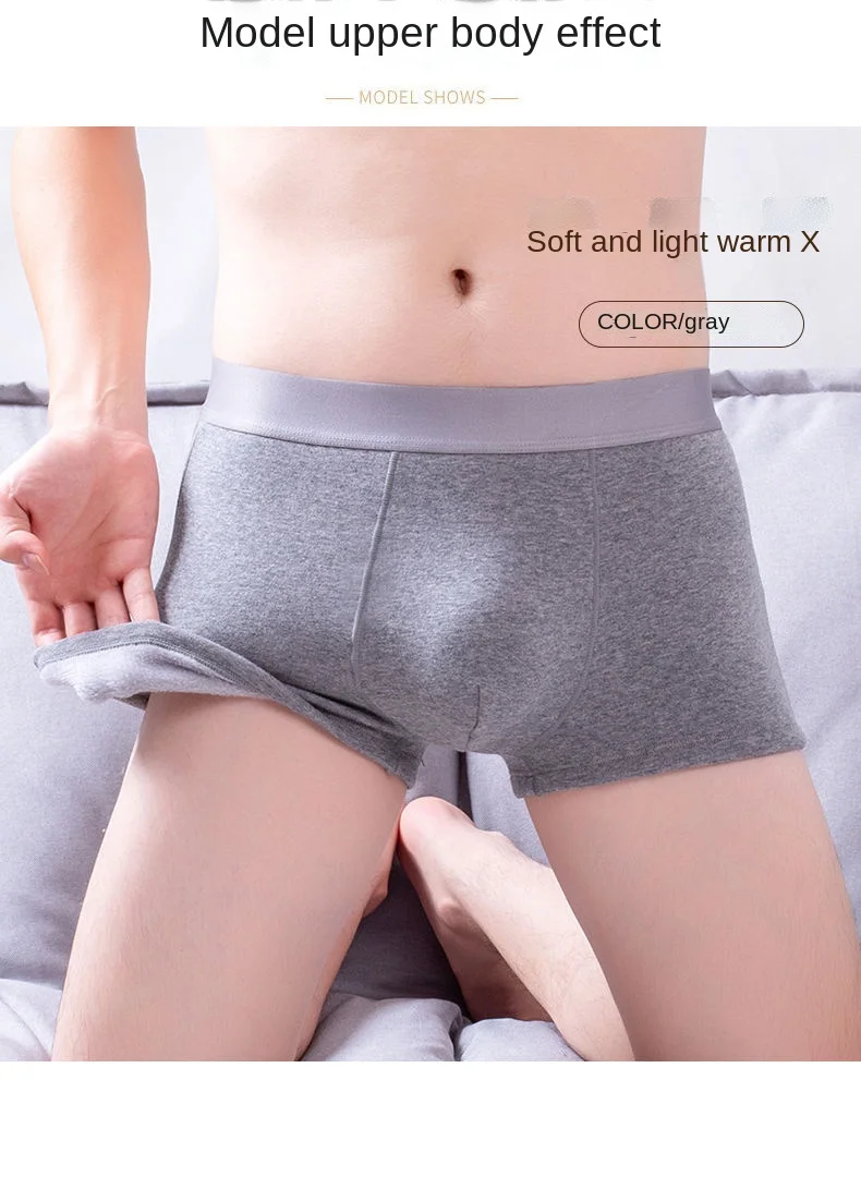 Winter Warm Underwear Men's Boxer Shorts Velvet Padded Boxer Shorts Cashmere Pants Men's Underwear Cotton Boxer Sexy Underwear