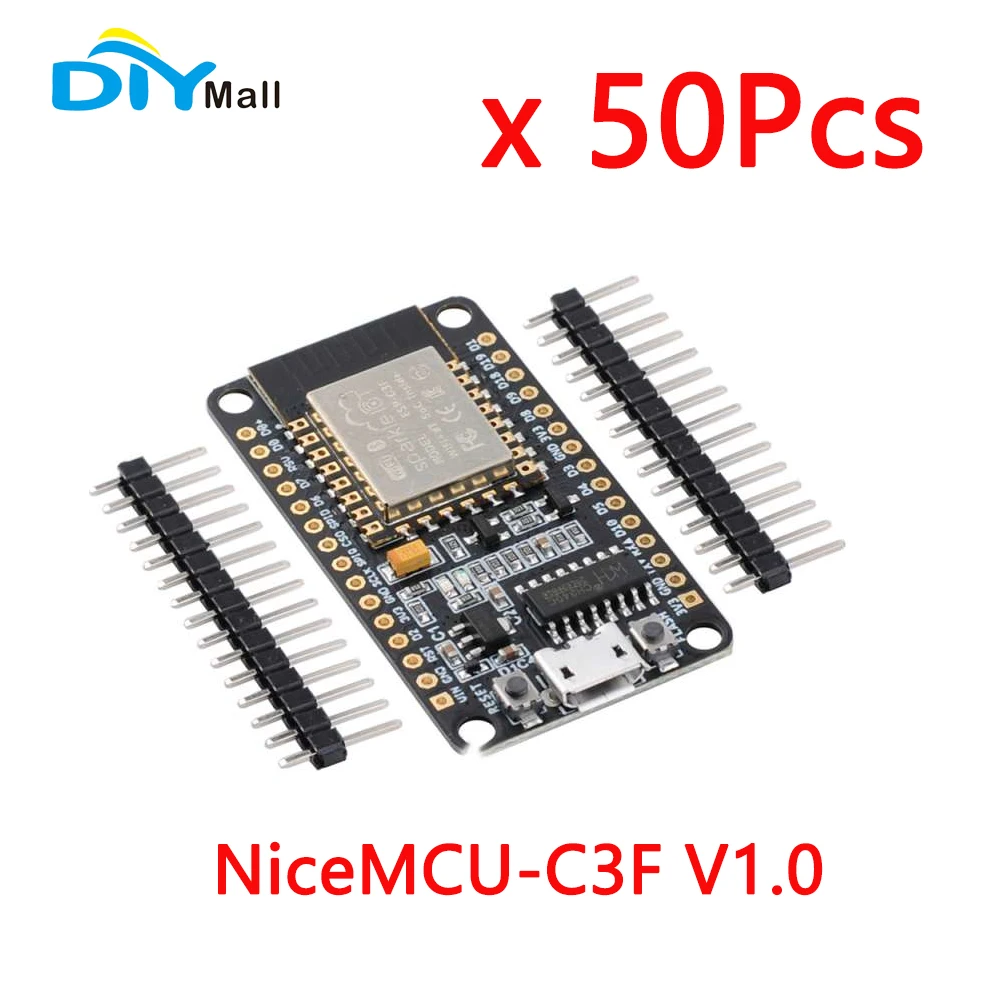 

50Pcs/Lot NiceMCU-C3F V1.0 ESP32-C3 WiFi BT BLE Development Board 32-bit RISC-V 4MB Flash for Arduino