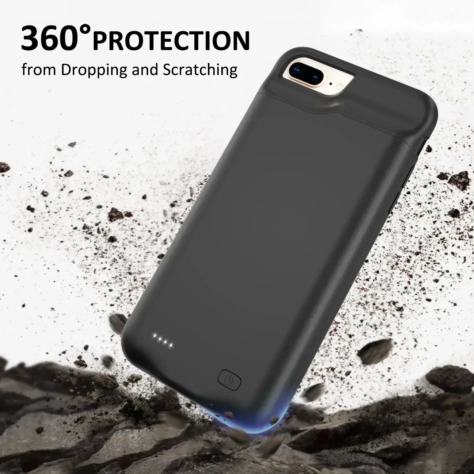 10000mAh 슬림 소프트 실리콘 배터리 케이스 (아이폰 6 플러스, 6s, 7, 8 플러스 5.5인치용) 아이폰 7 플러스 호환 충전기 보조배터리