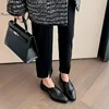 size 34-40 Women Pumps Platforms Genuine Leather Pointed Toe Loafers Spring Summer Slip On Shoes Leisure comfortable soft Ins 3