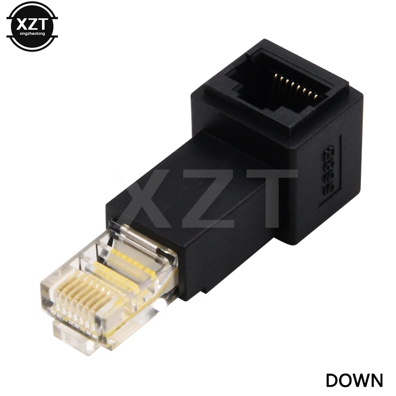 Up Down Left Right Angled 90 Degree 8P8C FTP STP UTP Cat 5e RJ45 Lan Ethernet Network extension Male to Female