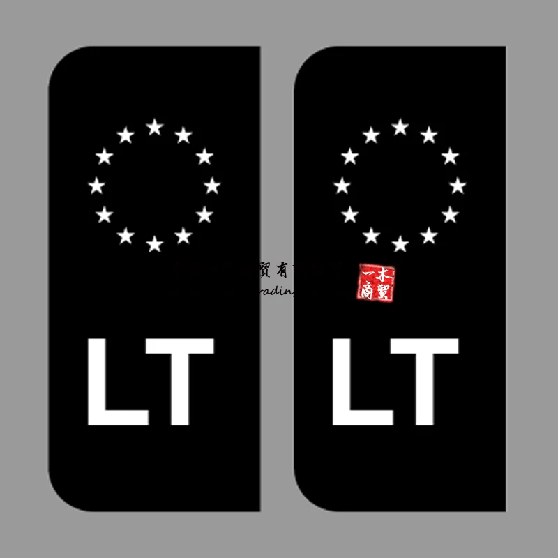 LT Car Number Plate Sticker Union Lithuania Number plate decals No Eu Flag Brexit vinyl Car Stickers