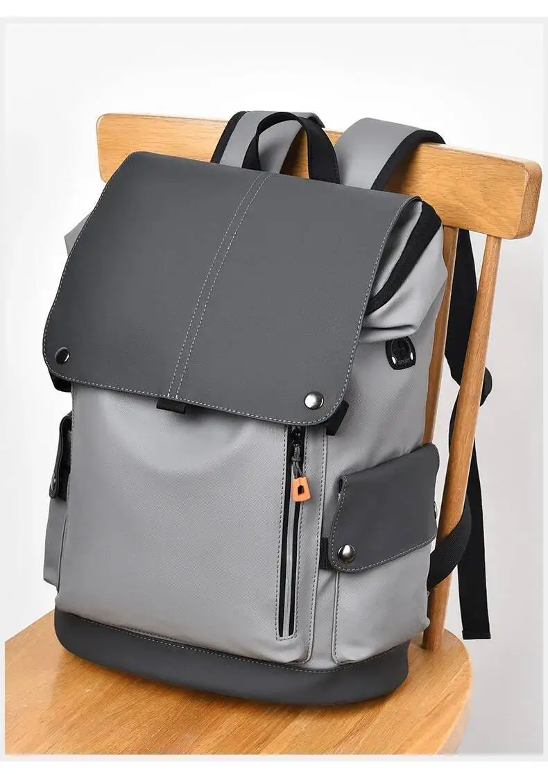 Große Kapazität Reise Laptop Tasche Arbeit Utility Tasche Trendy PU Leder Doppel Schulter Taschen Neueste herren Business Rucksack – Detail 15
