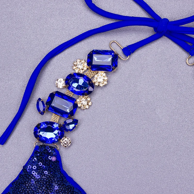 Rhinestone Bikini Swimsuit - Sexy Push-Up Swimwear for Women