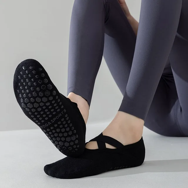 Yoga Pivot Barre Socks Women Cotton Terry Silicone Non-slip Grip Pilates Sock 6