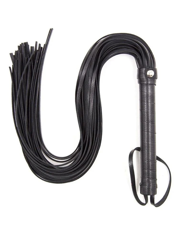 40CM Genuine Leather Tassel Horse Whip With Handle Flogger Equestrian Whips Teaching Training Riding Whips