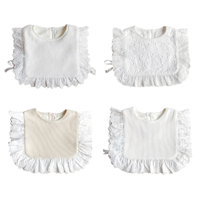 

Princess Lace Bib Soft Cotton Saliva Towel Newborn Feeding Burp Cloth Bandana Scarf Bibs Handkerchief for Infants Gift