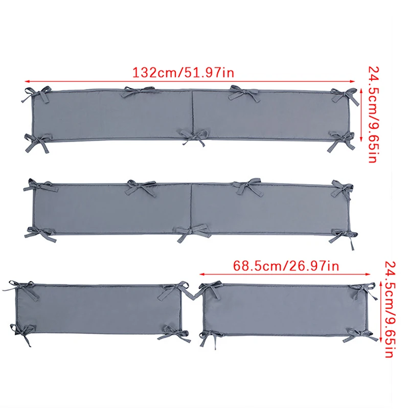 Breathable Cotton Baby Crib Bumpers Padded Liner 4Pcs