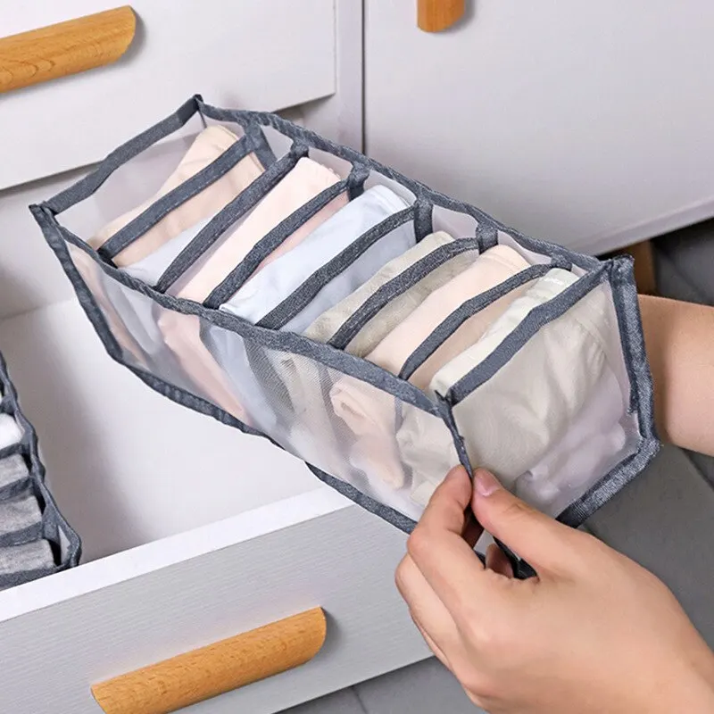Set di 3 Organizzatori per Cassetti e Armadi, per Biancheria Intima, Calzini, Reggiseni, Organizzatore a Griglia per Casa e Dormitorio - immagine 2