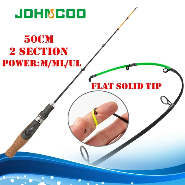 50cm High Visibility Ice Rod 1 Tip Spinning Ice Pole Walleye Perch