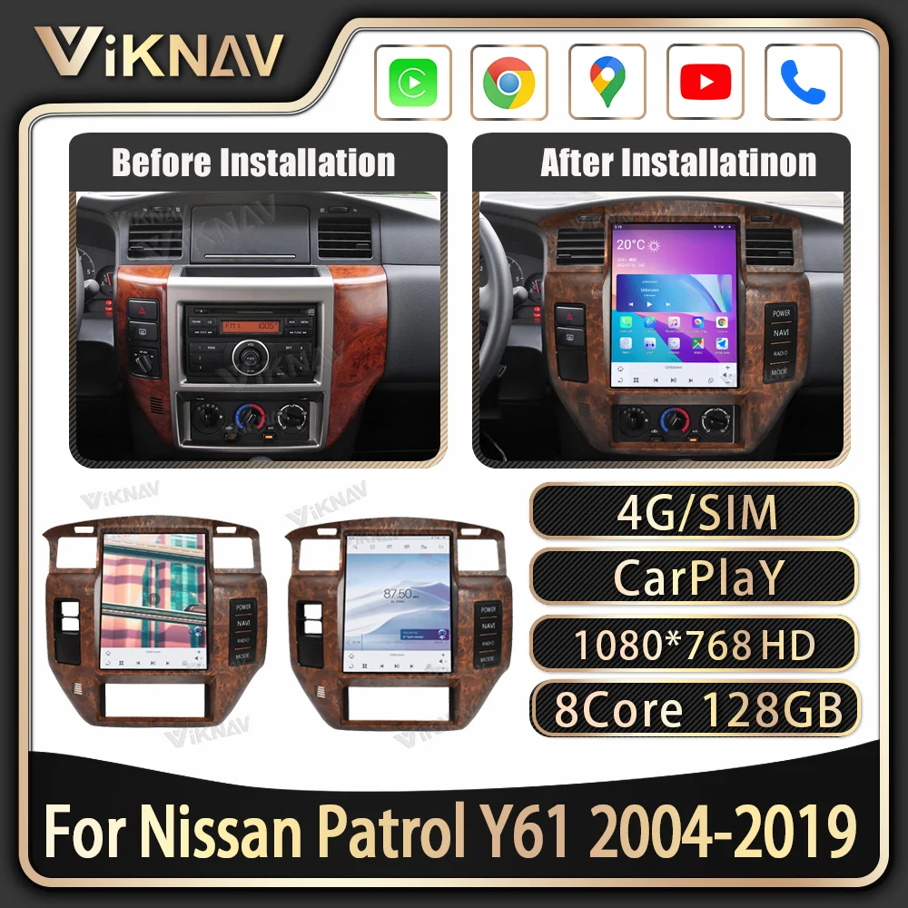 

12.1 Inch Android 11 Car Radio For Nissan Patrol Y61 2004-2019 Multimedia Player Tesla Screen GPS Navigation Head unit Carplay