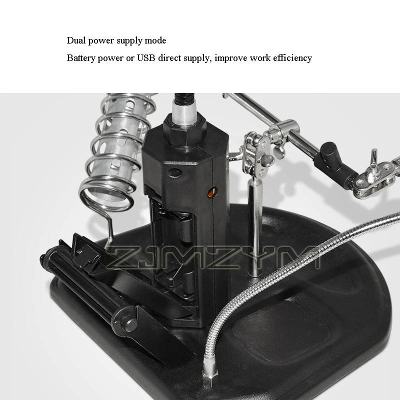 Circuit Board Welding Fixture With LED Magnifying Glass Clip Clamp Third Hand Helping Desktop Magnifier Soldering Repair Tool