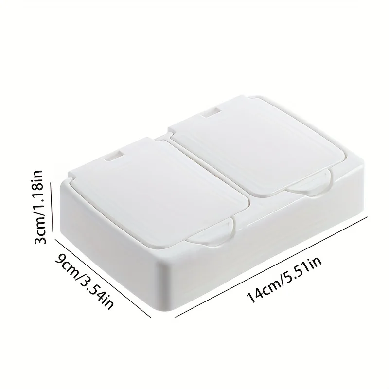 1PC White Double Compartment Plastic Desk Storage Box Organizes Your Desk Assessories