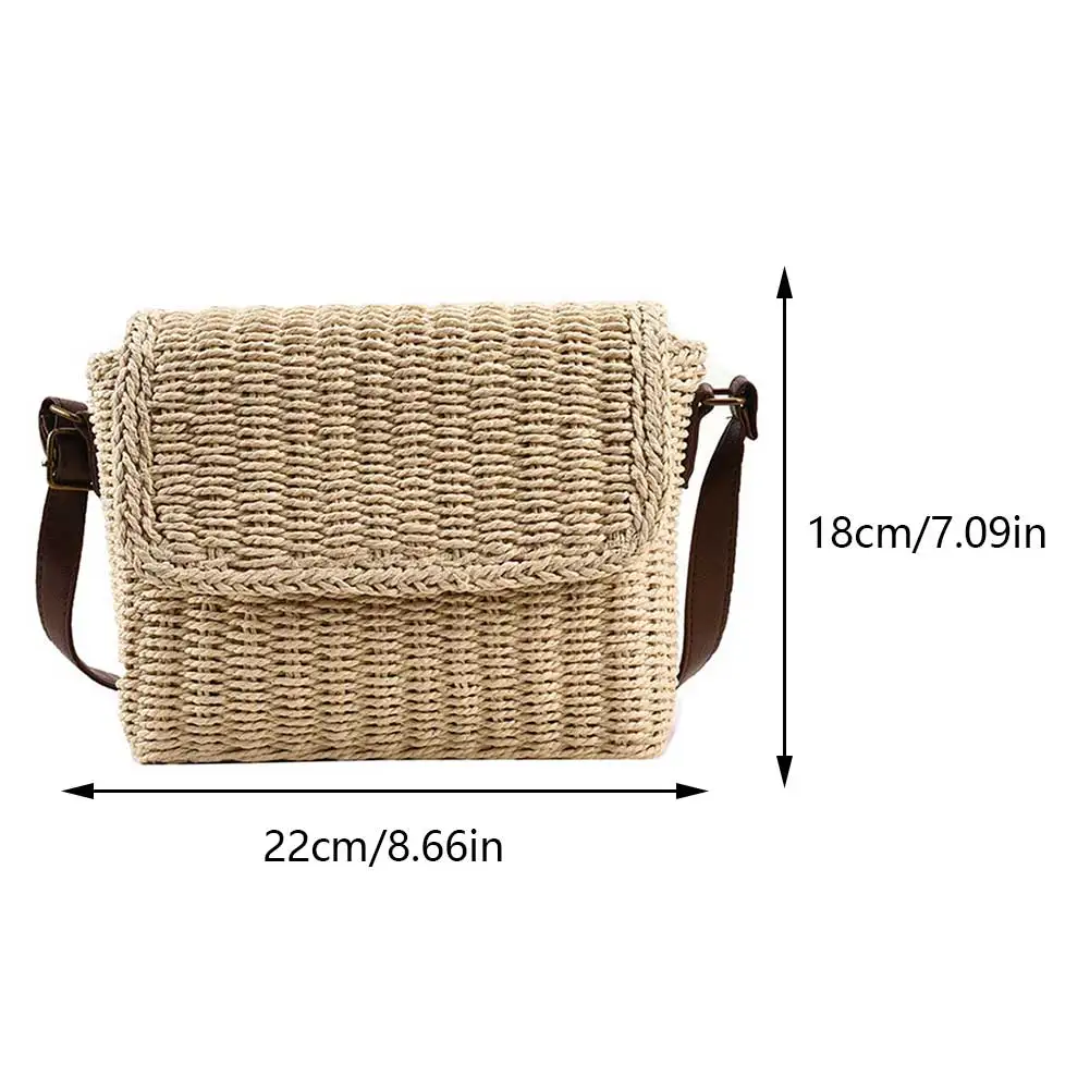 Straw Clutch Bags for Women Shoulder Bag Raffia Crochet Crossbody Bags Rattan Summer Beach Straw Bag 2024 Hand Woven Women's Bag