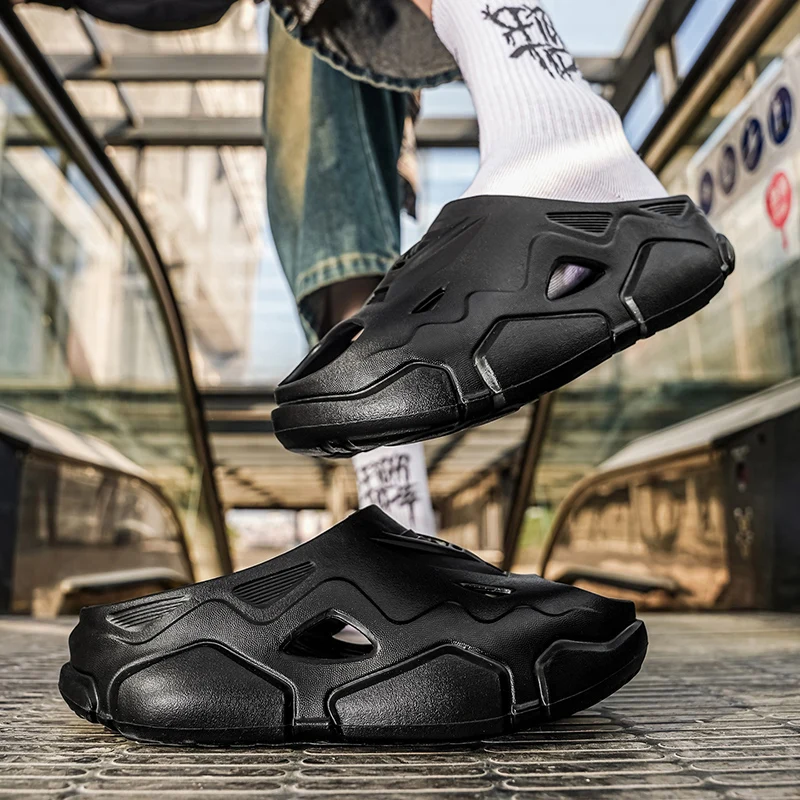 Outdoor-Sommer-Freizeitsandalen für Herren, flache Herren-Flip-Flops, leichte Strandschuhe, rutschfeste Badeschlappen für drinnen und draußen – Detail 9