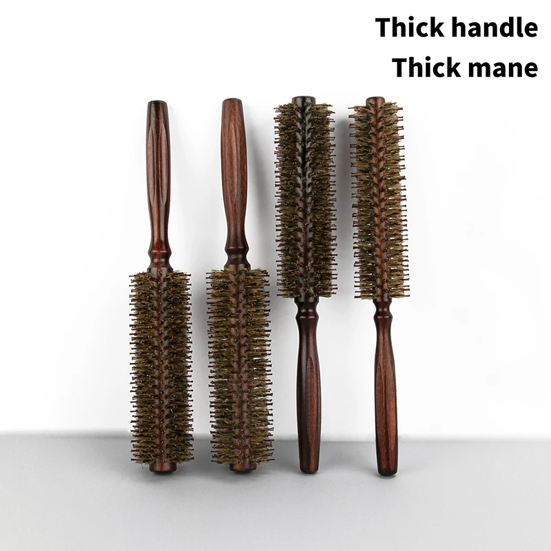 Hair Comb Curly Hair Brush Hair Styling Tools 1Pcs Wood Handle Round Rolling Brush