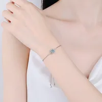 Bracelet rond en argent regardé S925 pour femme, bracelet en diamant Moissanite, bijoux de luxe, 1ct, coupe 8H8A, document VVS D 4