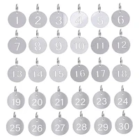 1-100 Stainless Steel Round Number Labels Hollow Out Number Plates Key Label Tags Chain Labels for Suitcase Identifiers Hanging 2