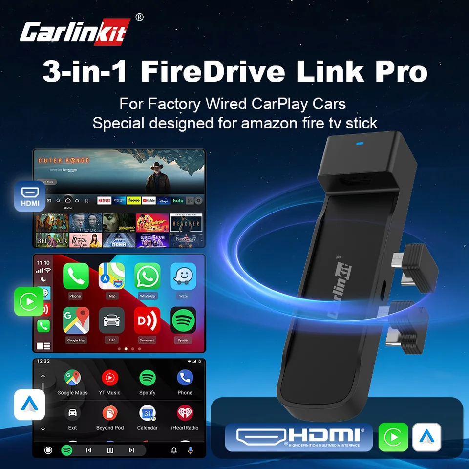 New CarlinKit FireDrive Link Pro 3-in-1 Wireless CarPlay Android