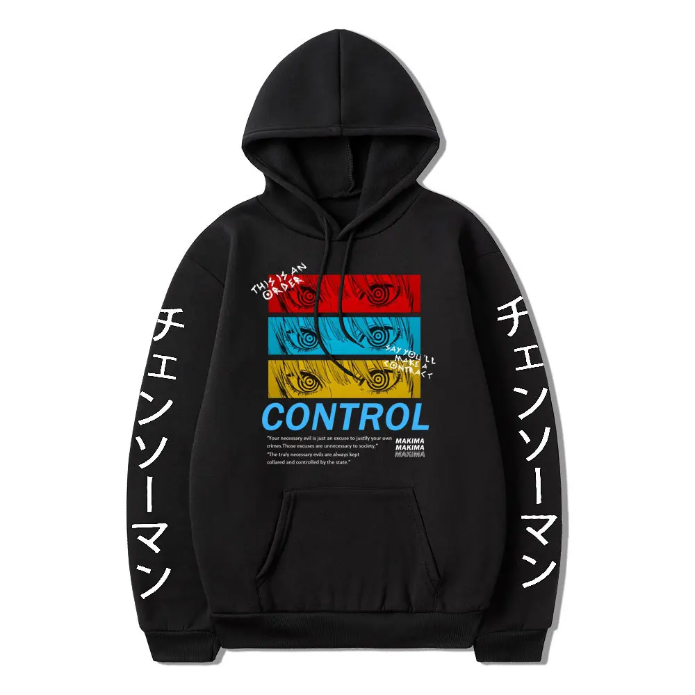 

Japan Anime Chainsaw Man CONTROL Hoody Sweatshirt Makima Bad Woman Hoodies Men Women Fashion Loose Streetwear Hip Hop Pullovers