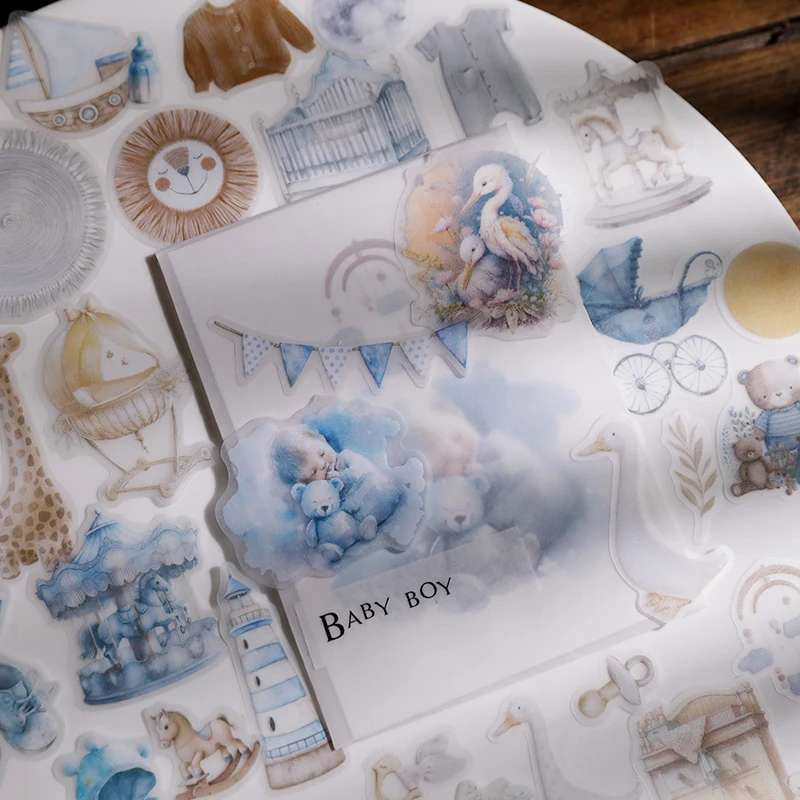 43pcs Pregnancy Newborn Stickers Cute Baby Girls Boys Stickers Scrapbooking Bear Dress Flower Baby Gift Card Making decorative stickers decorative labels stickers stationery stickers self adhesive stickers paper stickers adhesive stickers cartoon stickers cartoon sticker diy scrapbooking accessories