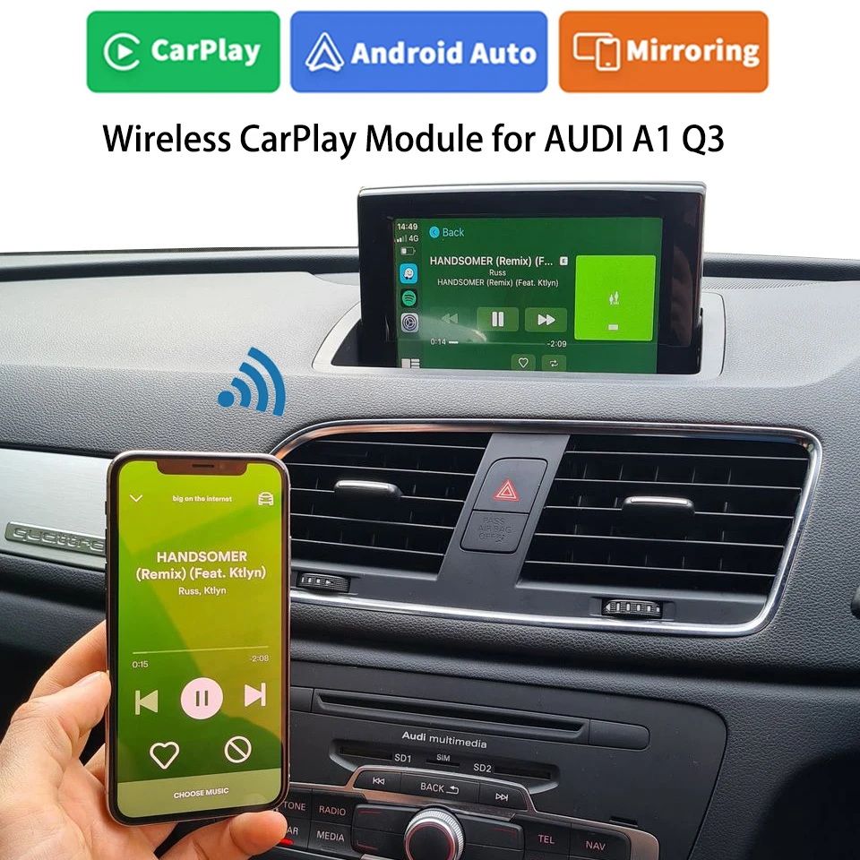 Wireless Carplay Apple Phone Mirror For Audi A1 Q3 Dvd Player Android Vehicle Iphone To Carplay