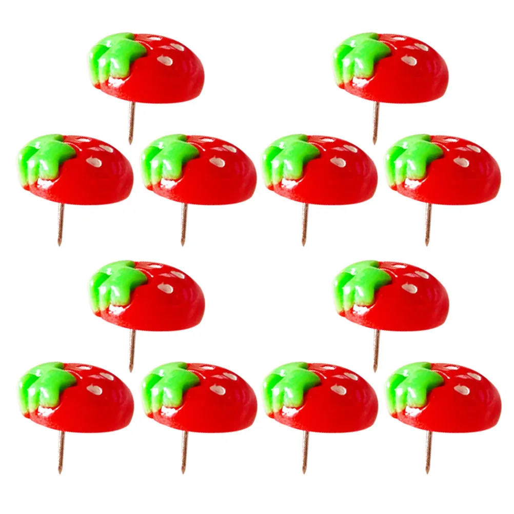 30Pcs 참신한 딸기 푸시핀 압정 사무실 지도용 섬세한 다기능 푸시핀 미술 공예 코르크 보드