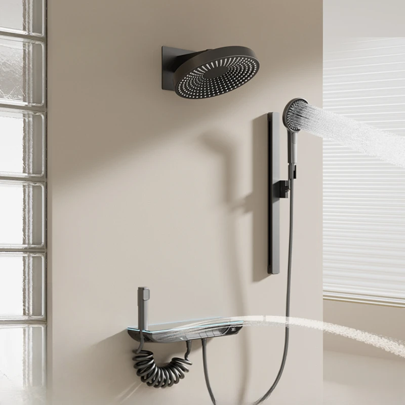 

Shower Household Shower Set Bright Concealed Milk White Constant Temperature Bathroom Nozzle