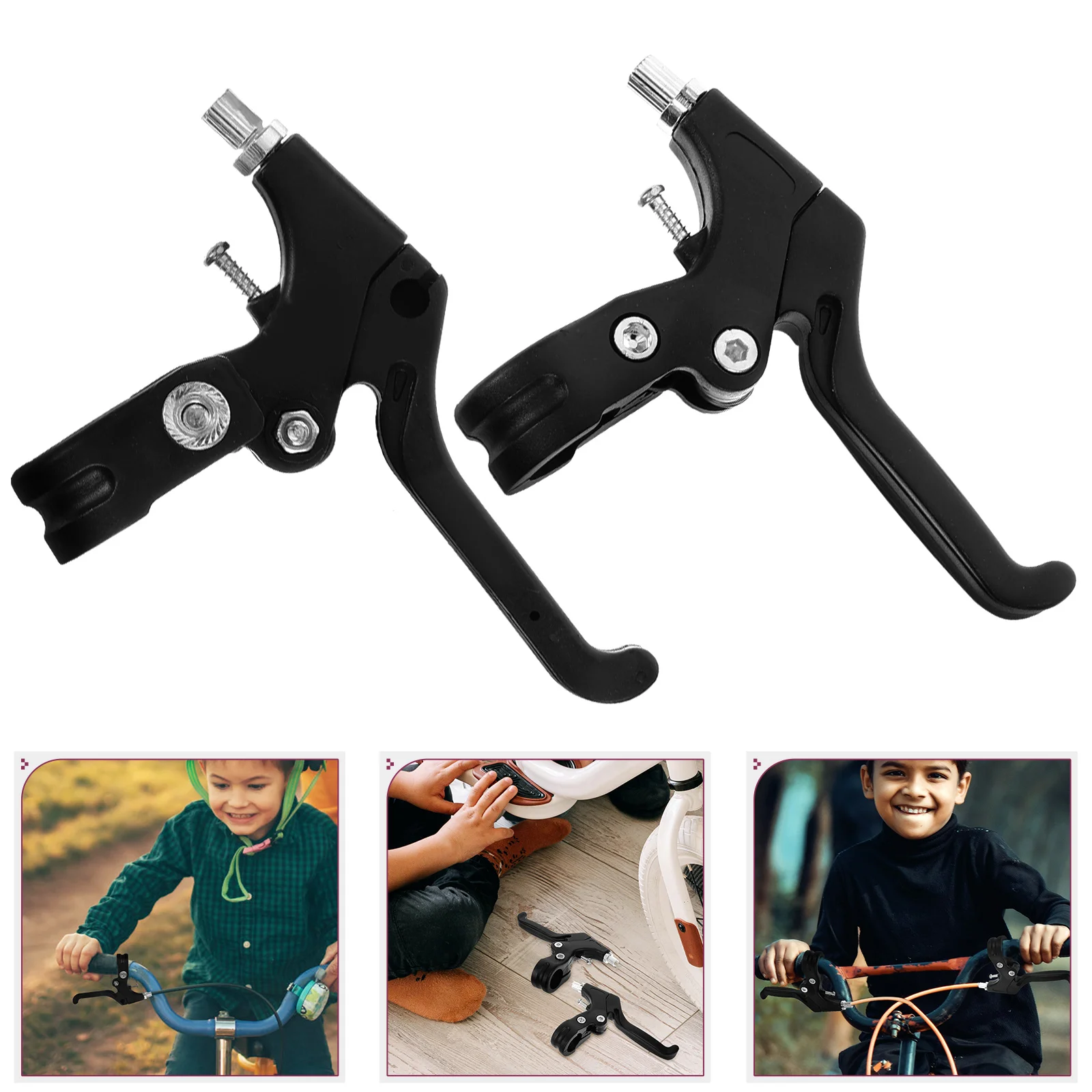 

Brake Handle Braking Part Lever Metal Bike Brakes Handlebar Kit Cycling Kids Levers Four Fingers Front Gate