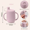 New Mother Kids Baby Silicone Cups With Lid Portable Learning Drinking ​Cup Children's Water Bottle Baby Items Free Shipping 5
