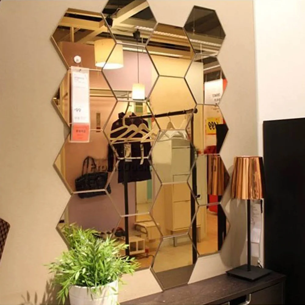 Hexagon Mirror Wall Stickers 1