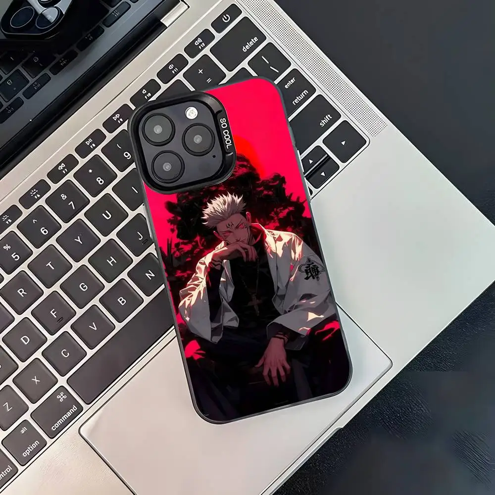 Ryomen Anime Sukuna Black Matte Shockproof Phone Case