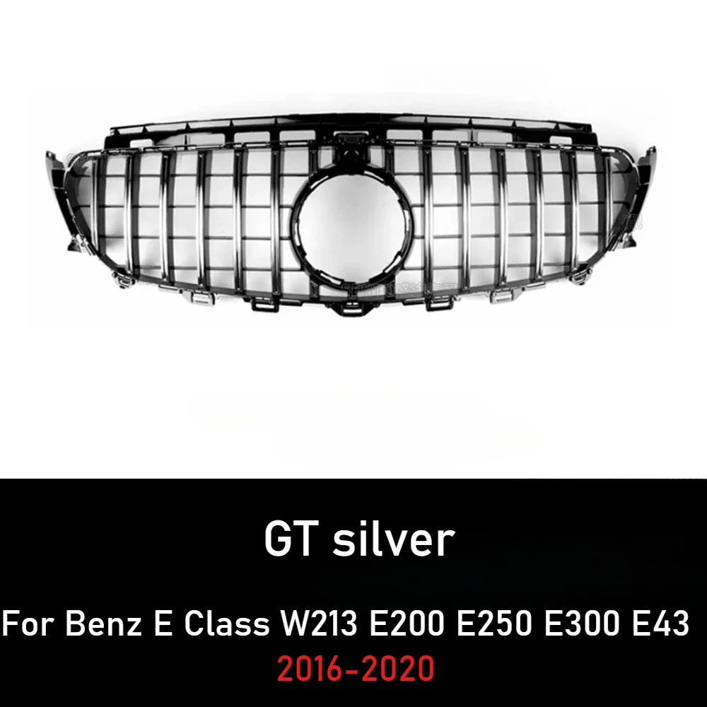 메르세데스 벤츠 E 클래스 W213 E200 E250 E300 E43 2016 2017-2020 GT 스타일 에어 인테이크 그릴 트림용 프론트 메쉬 범퍼 후드 그릴