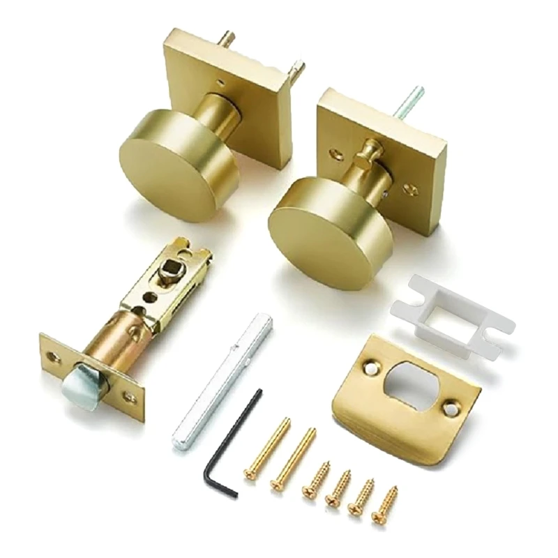 Gold Interior Door Knobs Heavy Duty Square Designs Door Knobs Modern Upgrades for Bedroom & Bathroom Privacy 37JD