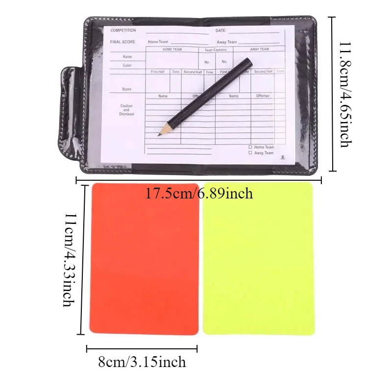 1set Referee Card Set Red and Yellow Warning Card Red and Yellow Record Book Soccer Sports Match Football Referee Aids