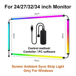 Smart LED Ambient Lighting Strip for TV & PC - DIY Party & Holiday Decor Lights (For 24 27 32 34 inch)