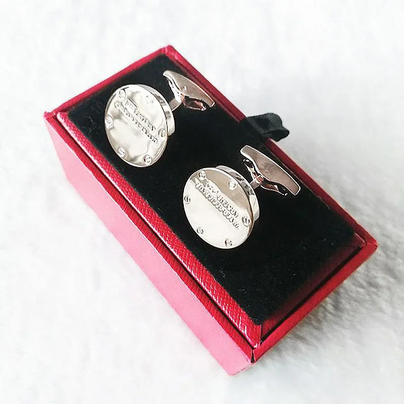 Luxury High Quality CT Circular Four Colors Cuff Links Detail Business Suit Shirts CuffLinks Classic Buttons Box Set