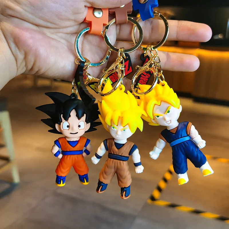 Portachiavi Dragon Ball Anime Cartoon Goku Dragon Ball Figure portachiavi  ciondolo PVC portachiavi auto creativo accessori ciondolo borsa