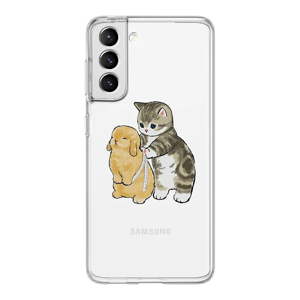Adorable Cat Art Cartoon Silicone Clear Phone Case Cover