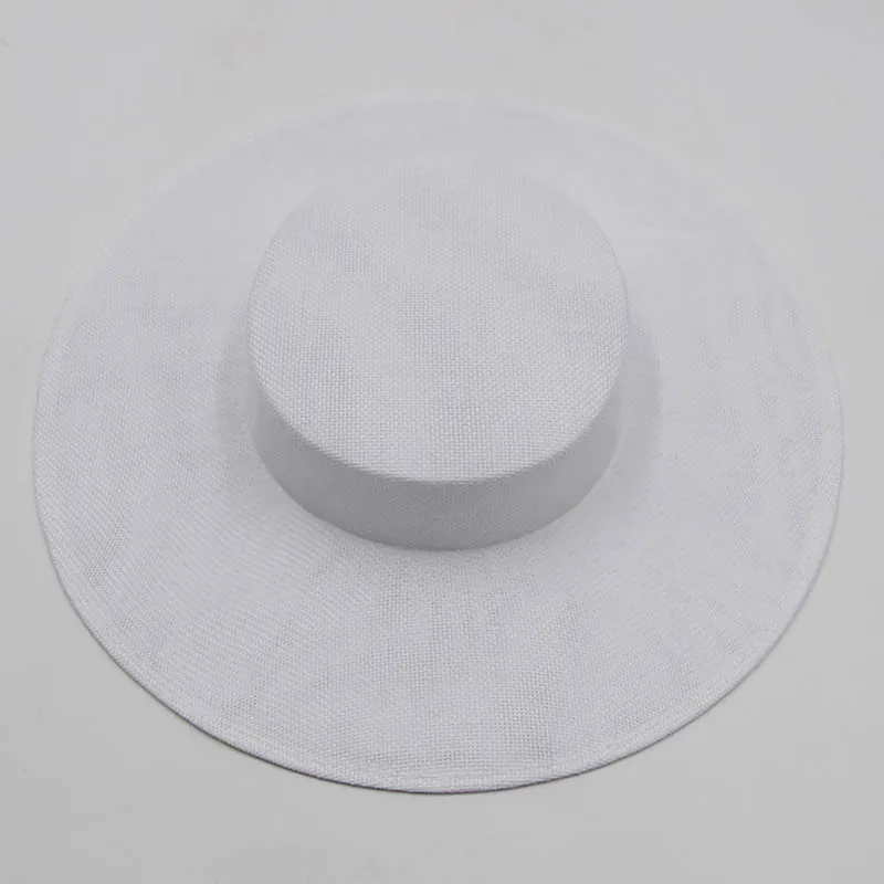 Damen Fascinators Milli nery Hut Basis Party Hochzeit gefälschte Sinamay Hut breite Krempe DIY Kentucky Derby Kopf bedeckung Haarschmuck – Detail 10