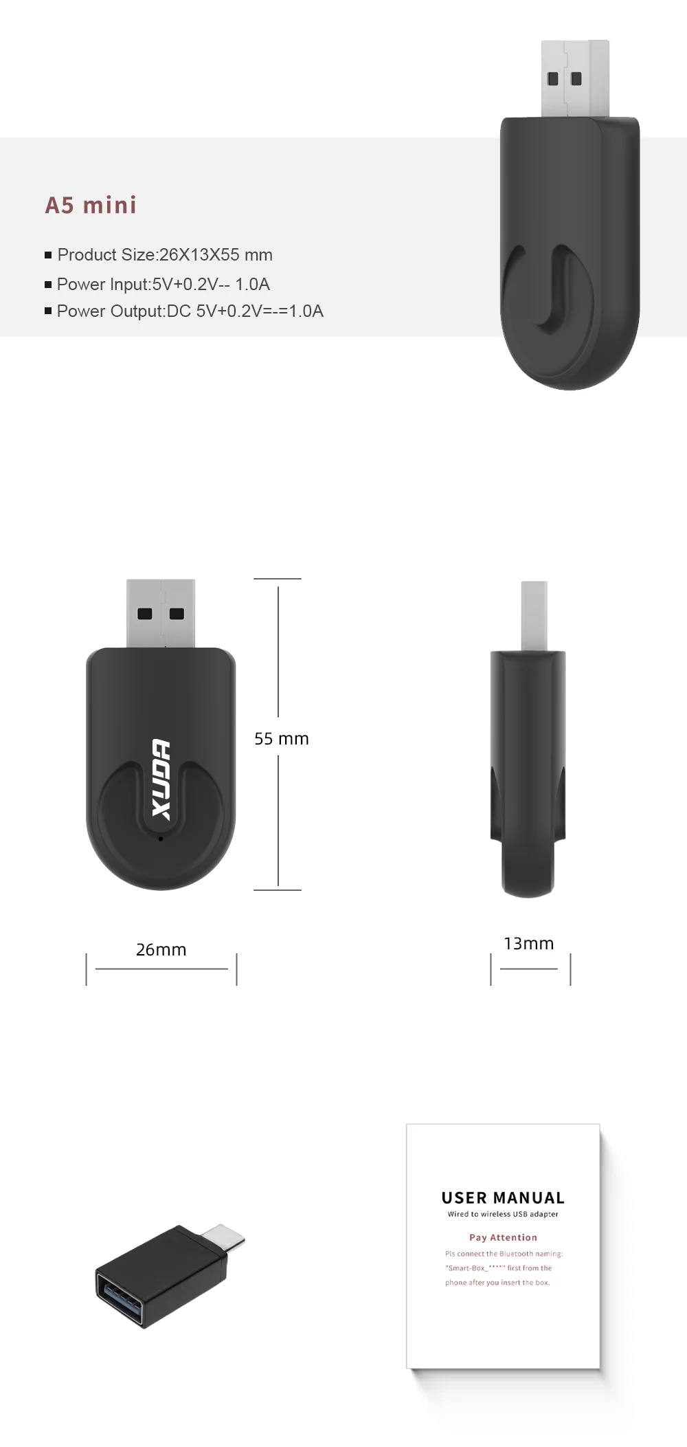 XUDA NEW Wireless CarPlay Android Auto Wireless Adapter Smart Mini Box Plug And Play WiFi Fast Connect Universal For Nissan 6