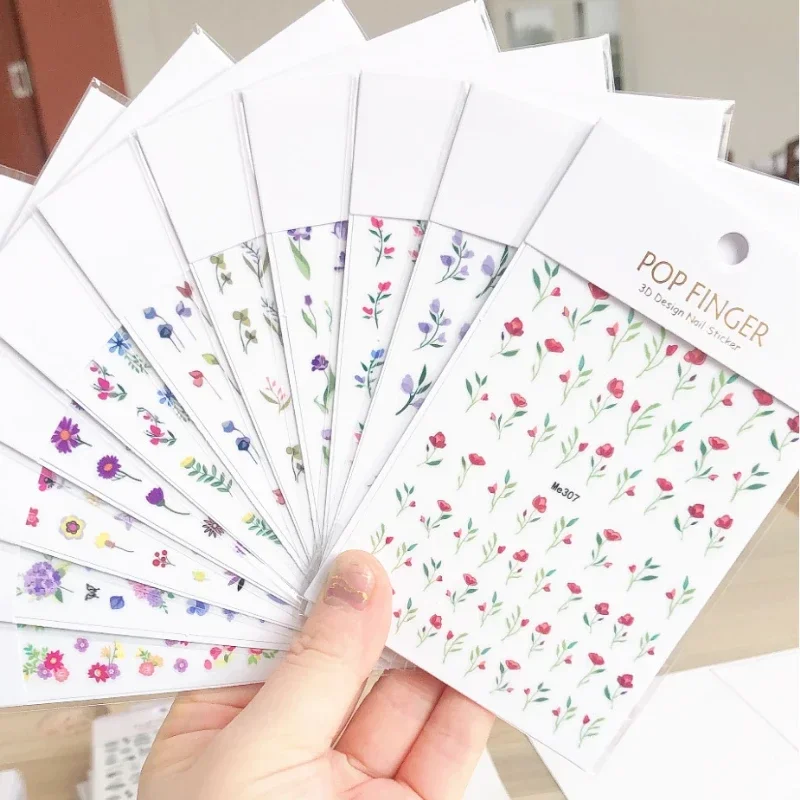 

3D Nail Stickers Flowers Branches And Plants Back Glue Nail Decal Stickers For Nail Tips Beauty