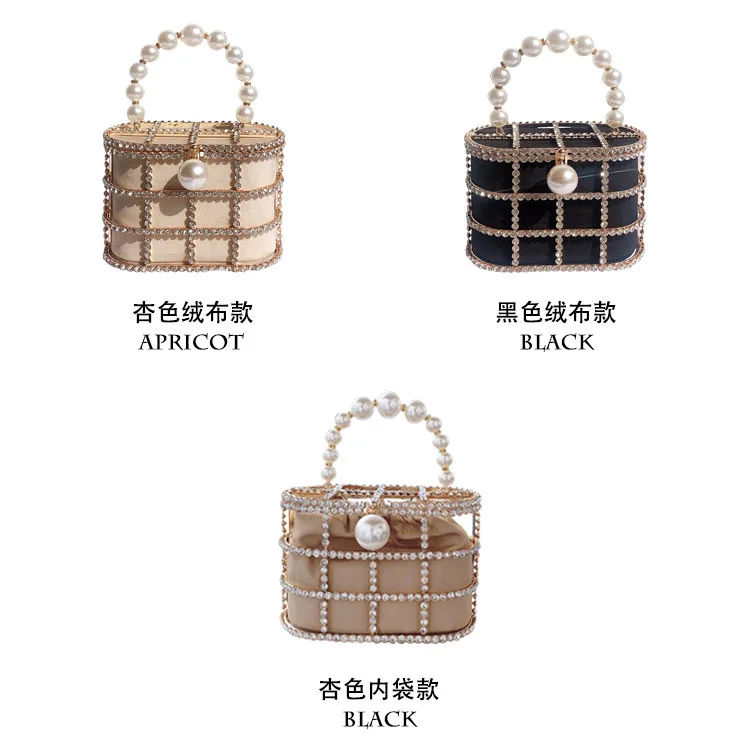 Kavi - Diamond & Pearl Metallic Cage Clutch detail 21