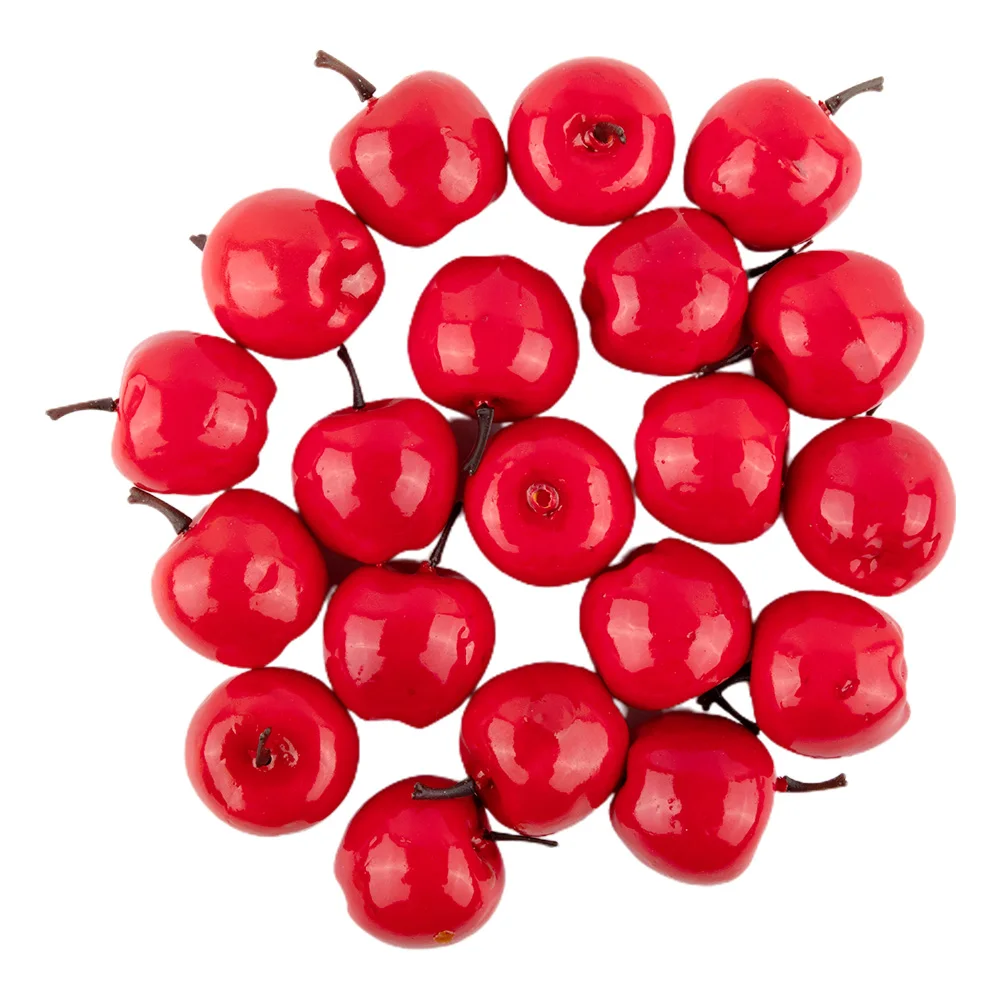 20pcs Rot/Grün Mini Künstliche Apple Gefälschte Obst Simulation Lebensechte Ornament Dekor Home Küche Party Weihnachten Dekoration – Detail 4