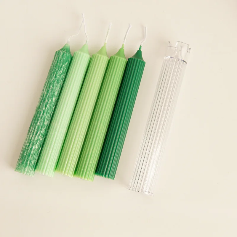 Gear Peaked Cylindrical Rod Candle Mold Diy Pinstripe Cylindrical Candle Making Supplies Acrylic Pc Plastic Mold Kit Home Decor