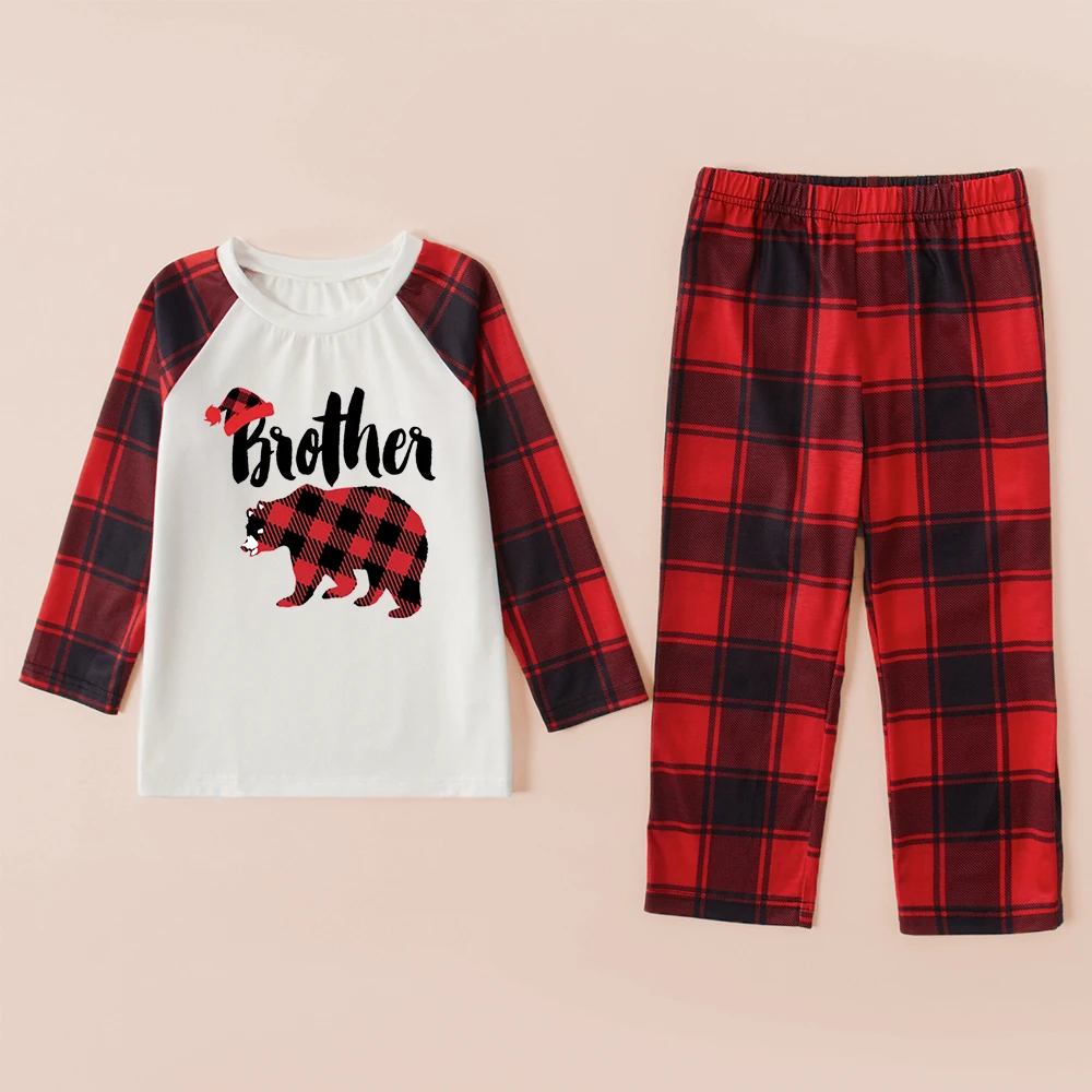 thumbnail image 4 of Pijamas familiares con estampado de osos, ropa de dormir a juego, ropa de Halloween para madres e hijos, conjuntos familiares a juego, pijamas navideños a cuadros, 4 of 5
