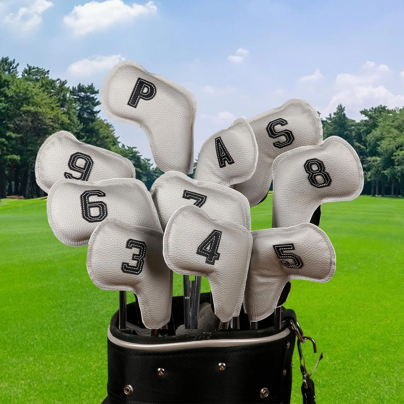 골프 다리미 헤드 커버, 트렌디 자수, 스크래치 방지, 방수 골프채 프로텍터, 골프 다리미 헤드커버, 골프 액세서리, 10x 
