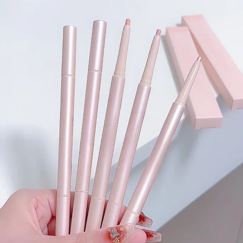 Double Head Matte Pink Lying Silkworm Pen Waterproof Lasting Natural Brightening Glitter Eyeshadow Pencil Korean Makeup Cosmetic eyeshadow pencil,matte eyeshadow