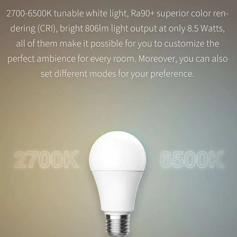 Wewoo - Ampoule LED originale de Xiaomi Aqara 9W E27 2700K-6500K